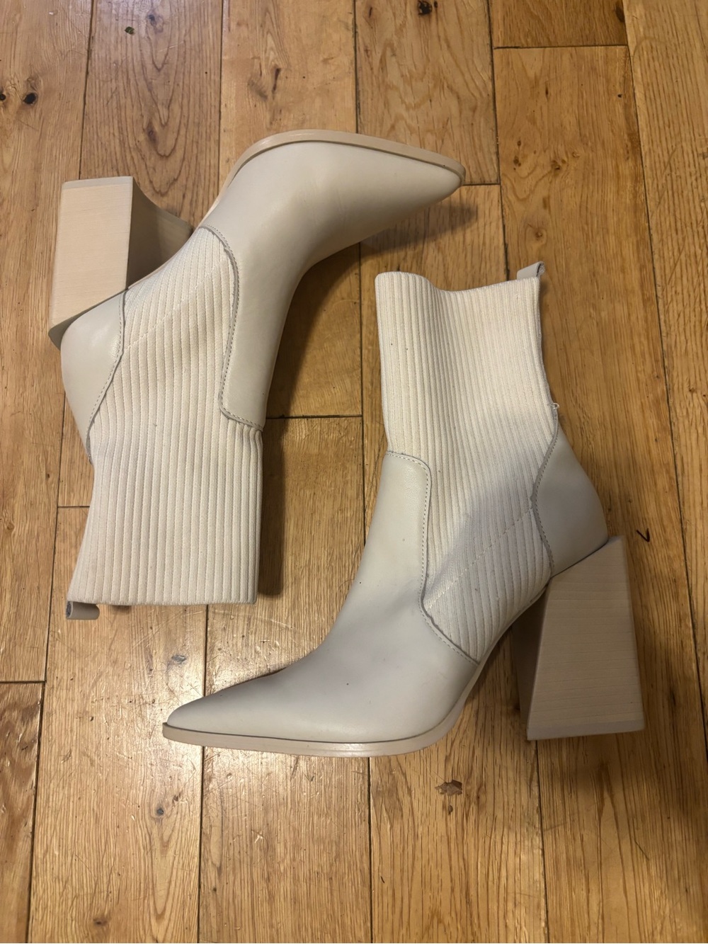 Steve Madden Ivory Tackle Sock Booties
